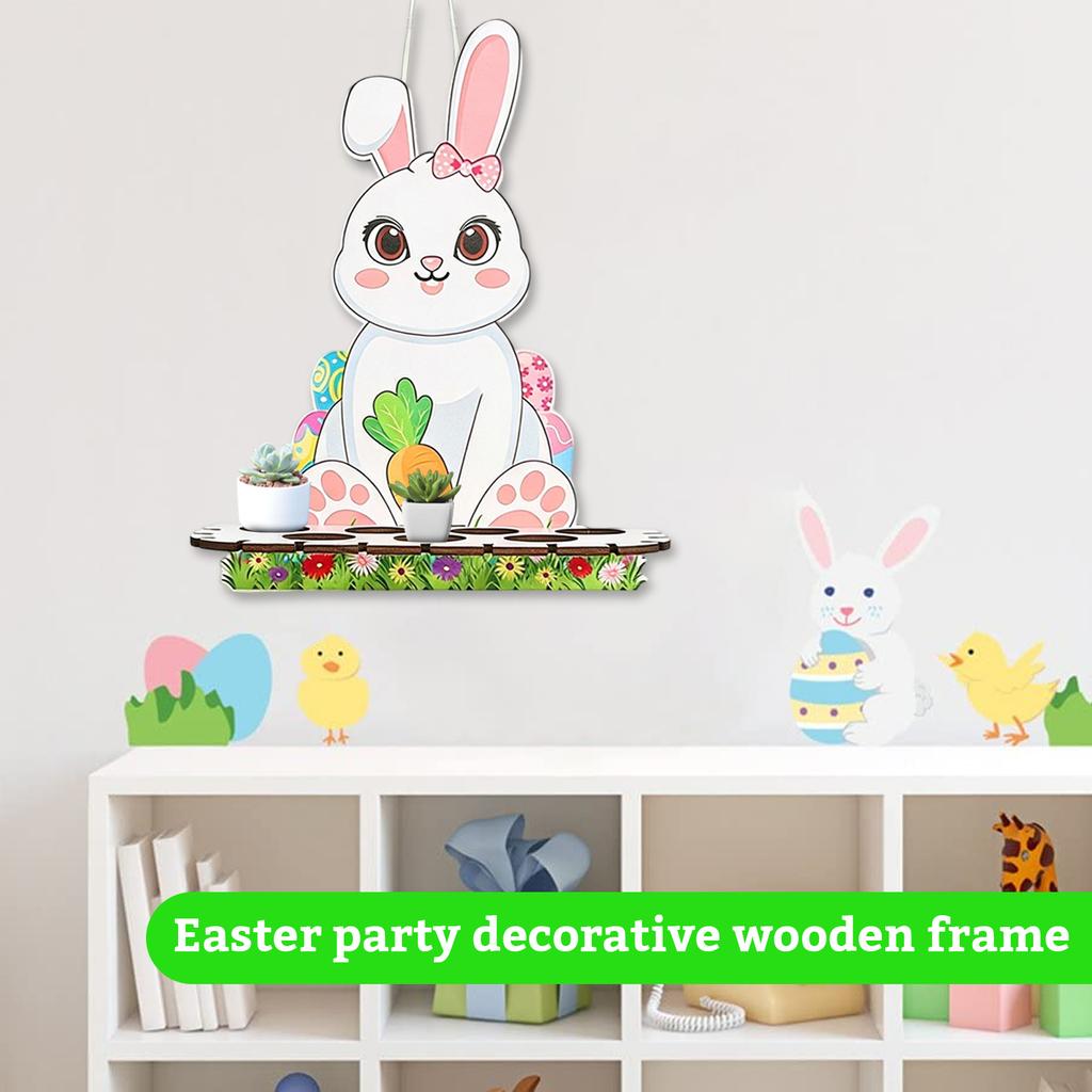 Easter Party Decor Wooden Shelf - Rustic Display Stand For Centerpiece, Treats, And Decorative Accents, Spring & Holiday Home Decor