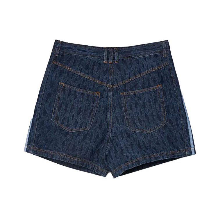 adidas X IVY PARK Unisex Monogram Print Denim Shorts Dark Denim Blue H61702