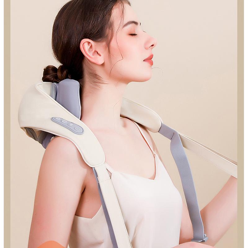 Shiatsu Neck And Shoulder Massager Shawl Kneading Spine Back Muscle Relaxer for Car Home Use Trapezius Neck and Shoulder Massage