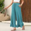 2025 Autumn Ruffled Women's Nine-Point Pants Thin Loose Casual Home Pants