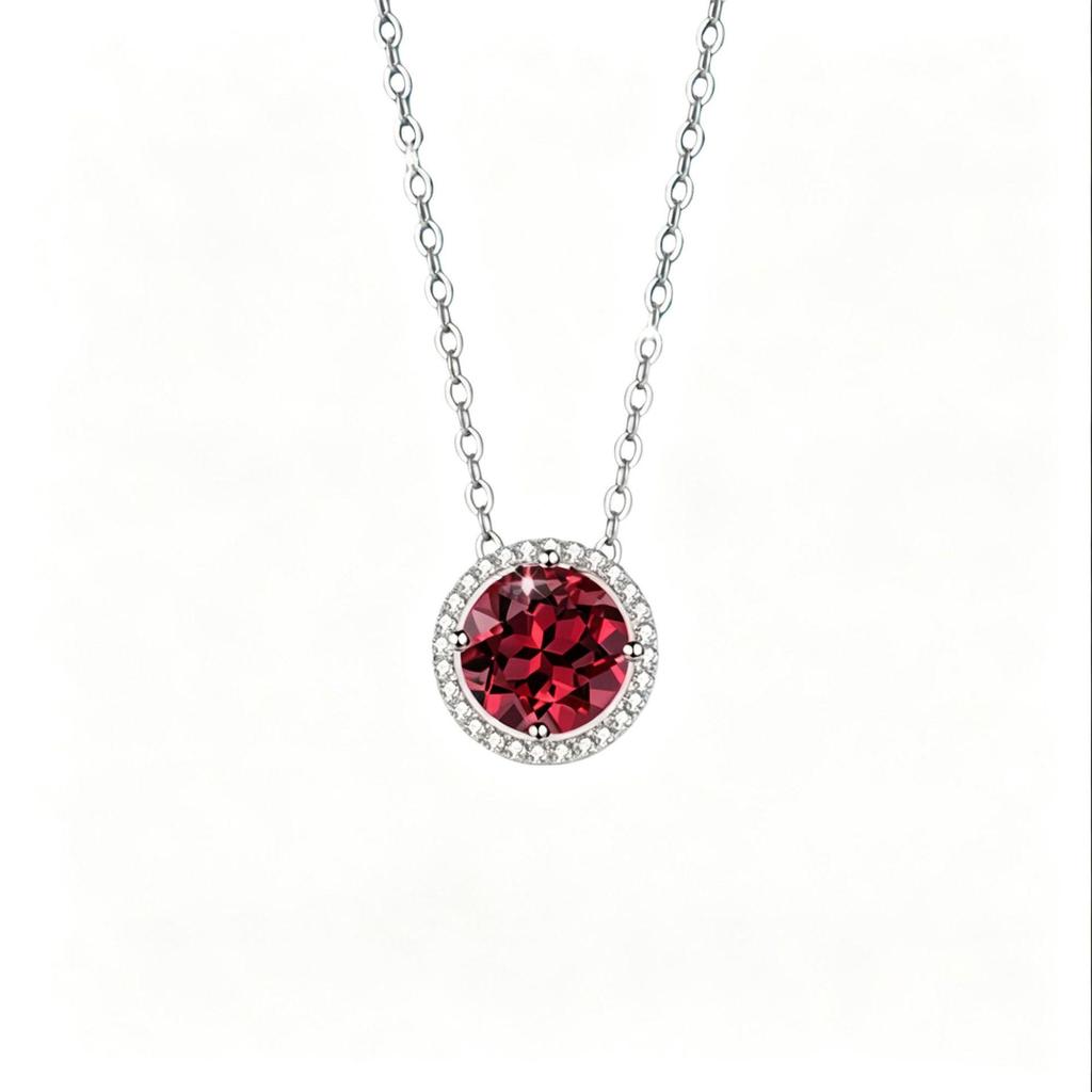 S925 Sterling Silver Natural Topaz December Birthstone Necklace, Simple Versatile Clavicle Chain
