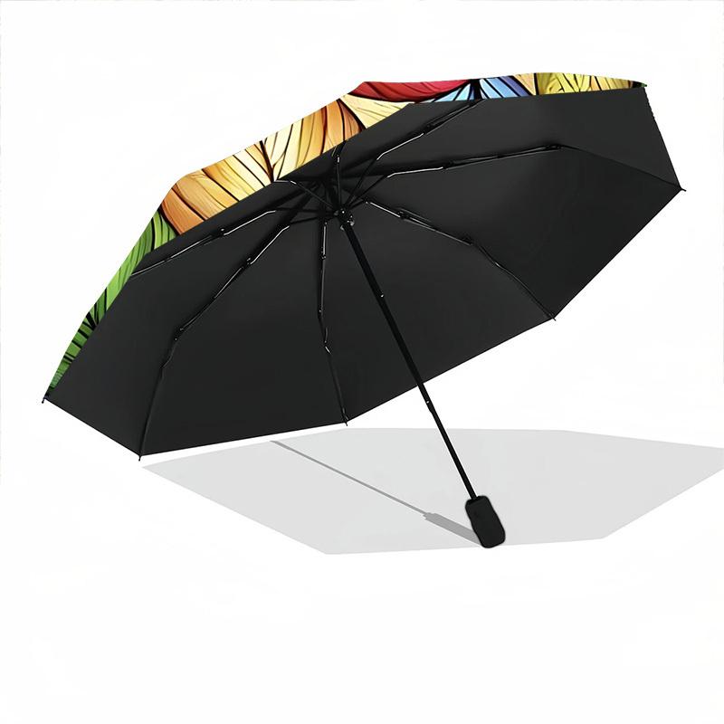 1pc Autumn Leaves Automatic Open/close Umbrella, 8-Rib sturdy structure, Auto Folding/Opening, Portable Travel Umbrella for Women,114