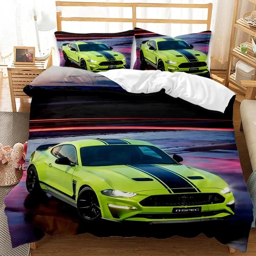 3D Print Sports Car Children'S Favorite Comfortable Duvet Cover Pillowcase Bedding Set Children Bedroom Decoration Home Textile