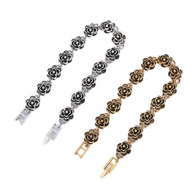 Rose Bracelet Made of Old Gold and Silver Women's Jewelry