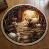 Multicolor 3D Digital Printed Quilted Round Carpet Living Room Bedroom
