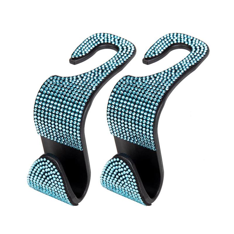 Car Headrest Hook Organizer Rhinestone Universal Auto Seat Back Storage Hooks Bracket Holder Car Interior Accessories