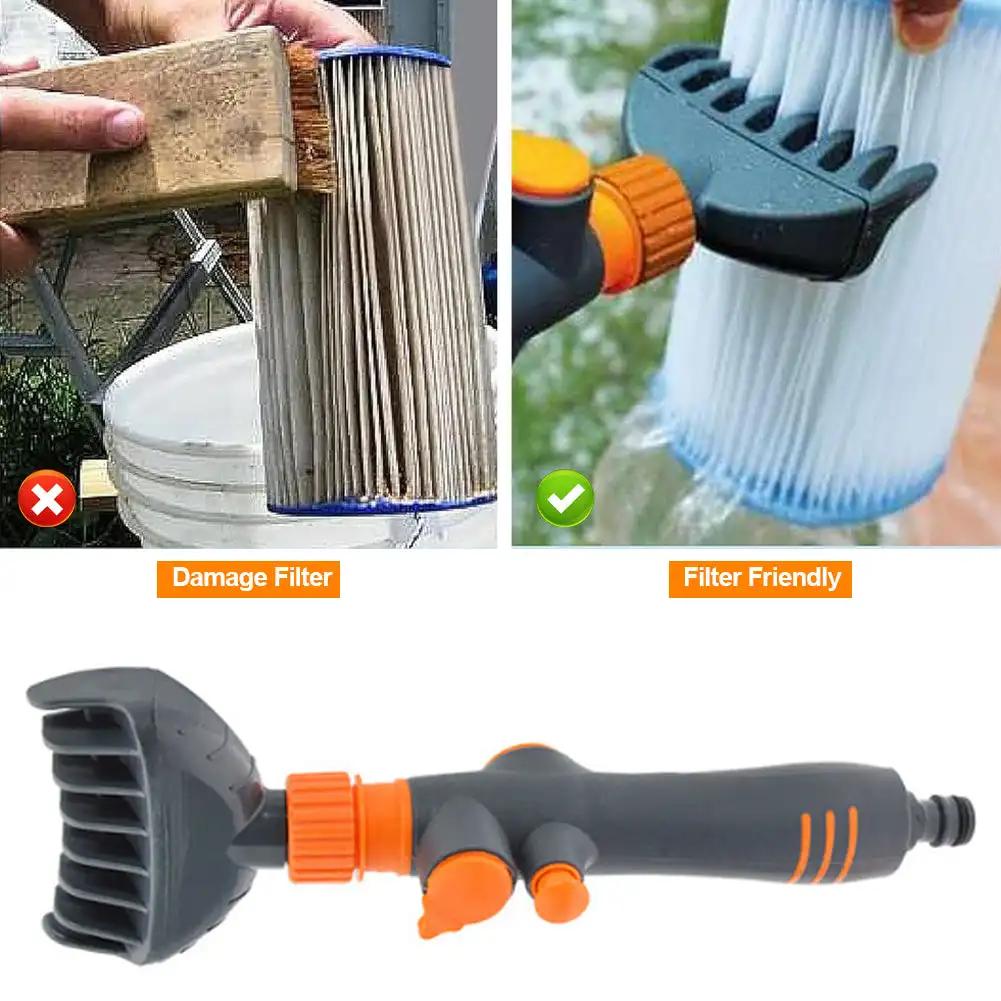 1Pc PVC Handheld Swimming Pool Filter Cleaning Brush Swimming Pool Filter Cartridge Cleaner Filter Jet Cleaner Hot Tub Spa
