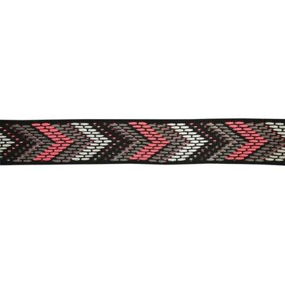 MégaCréa DIY - Black Ethnic Chevron Woven Ribbon 2.5 Cm X 1 M