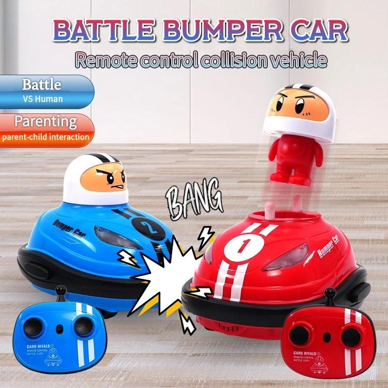 Kids 2.4g Remote Control Cartoon Bumper Car Battle Kart Game Go-kart Parent-child Interaction Drift Collision Catapult RC Toy