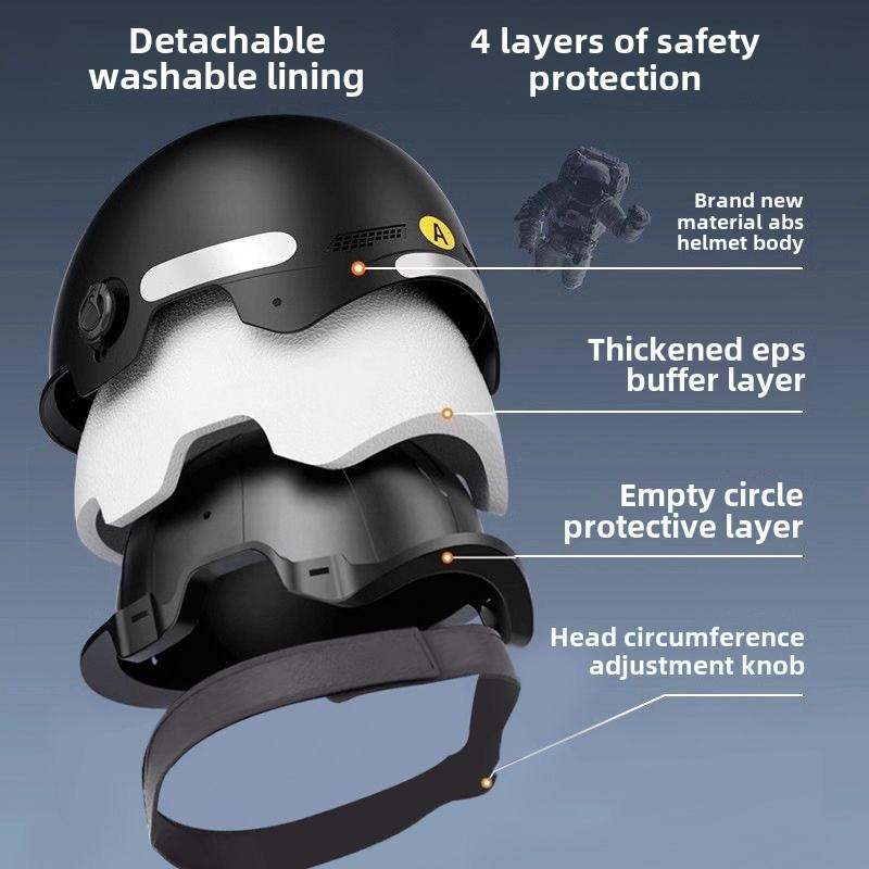 3C Certified Men's and Women's Adult Children Bicycle Safety Helmet Electric Bicycle Motorcycle Half Helmet with Goggles