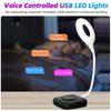 FONKEN Voice Control USB LED Light Portable Lamp Led Desk Lamp Eye Protection Study Reading Night Light