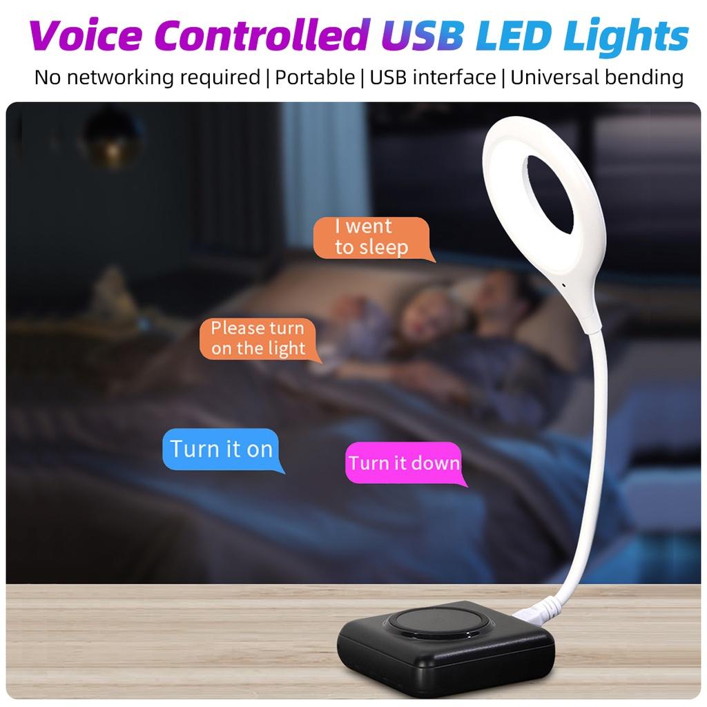 FONKEN Voice Control USB LED Light Portable Lamp Led Desk Lamp Eye Protection Study Reading Night Light