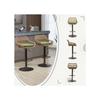 Tabouret de bar - MUVOE - Lot de 2 - Réglable en hauteur - Métal et rotin - Couleur verte