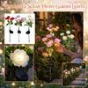 Solar Powered Peony Artificial Flower Light Outdoor Garden Stake with LED Bulbs for Yard Pathway Patio Decoration