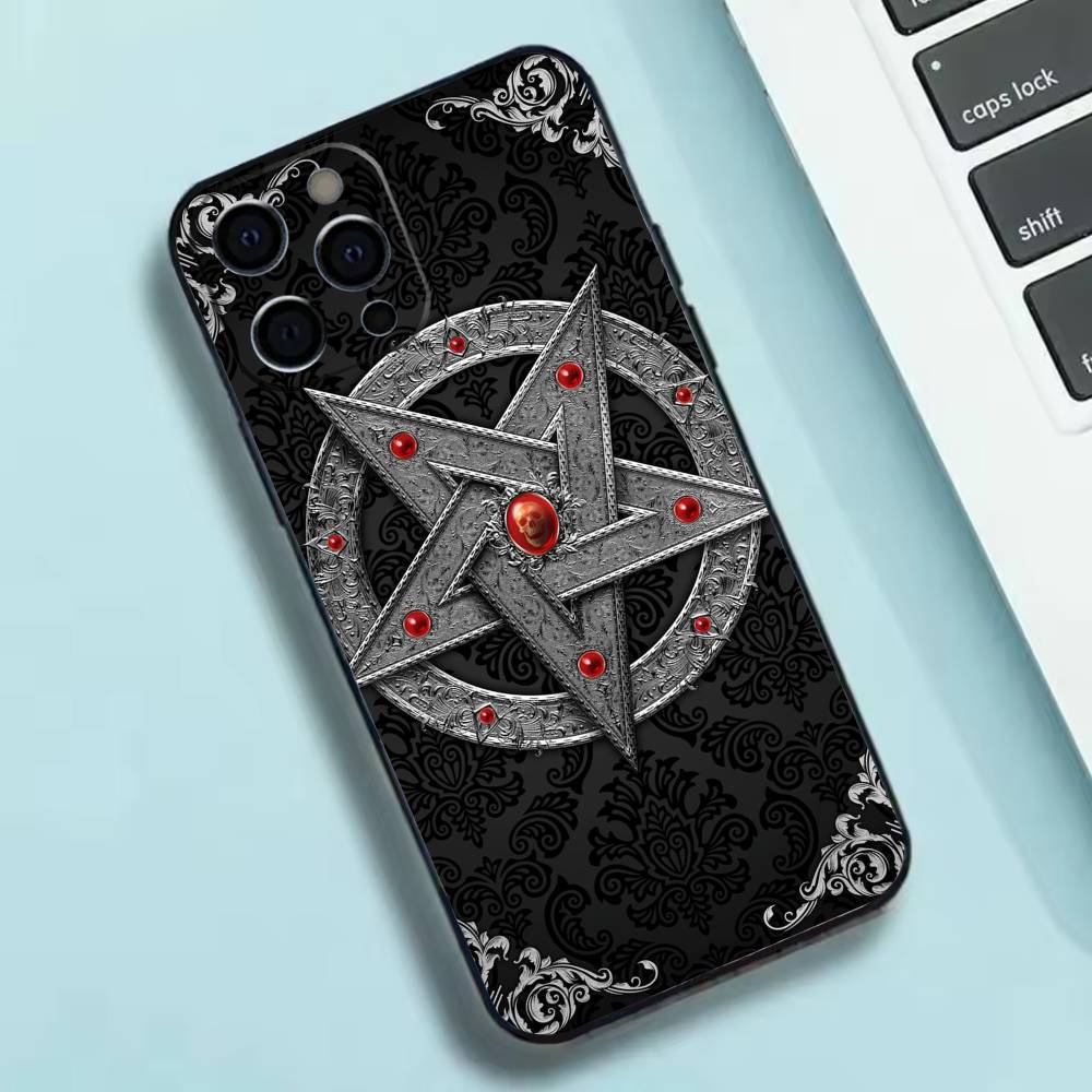 Gothic Satanic Pentagram Phone Case Silicone Soft For IPhone 17 16 15 14 13 12 11 X XR Plus Pro Max Plus