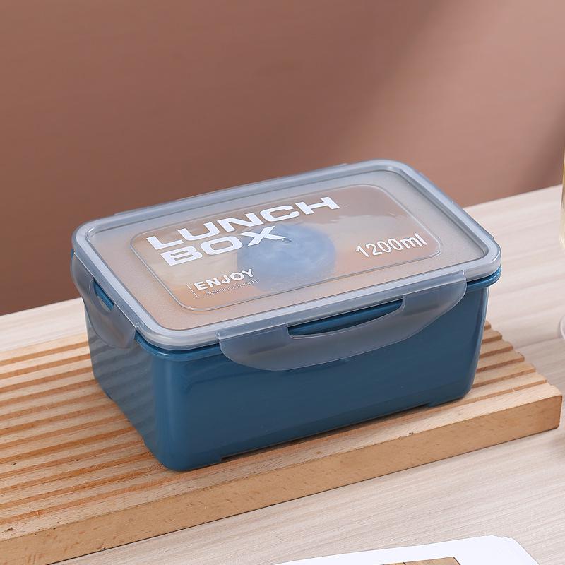 Microwavable Japanese-Style Wheat Straw Lunch Box Set with Compartments for Students and Office Workers