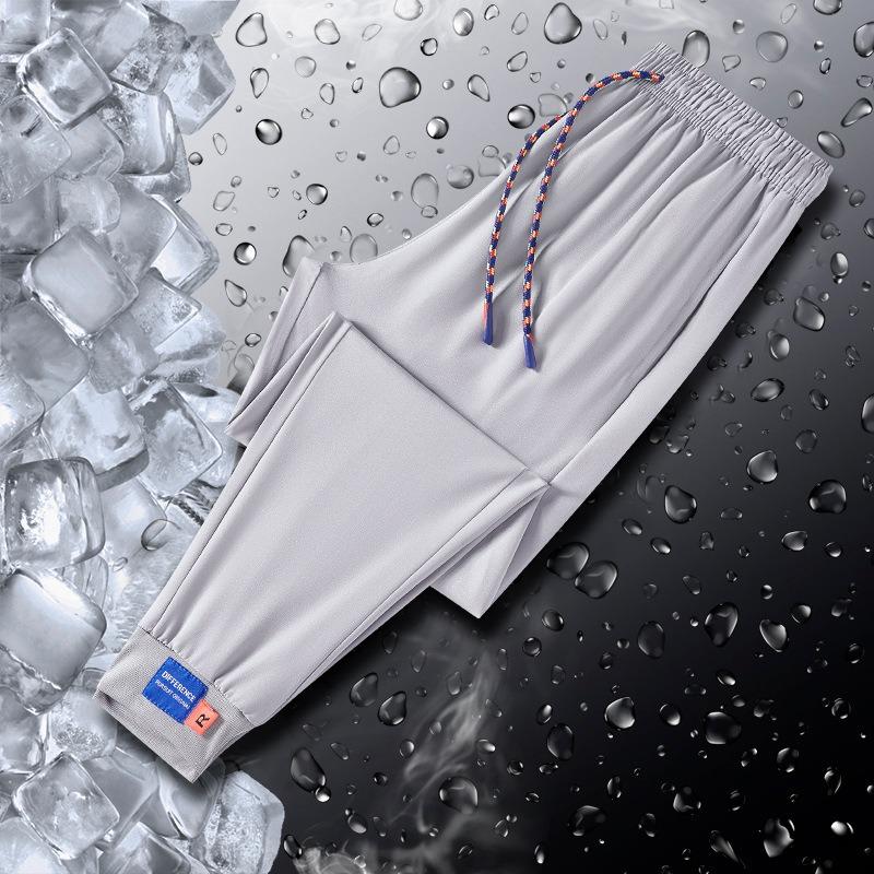 Ice Pants Men's Summer New Thin Large Size Casual Sweatpants Fashion Trend Nine-point Pants