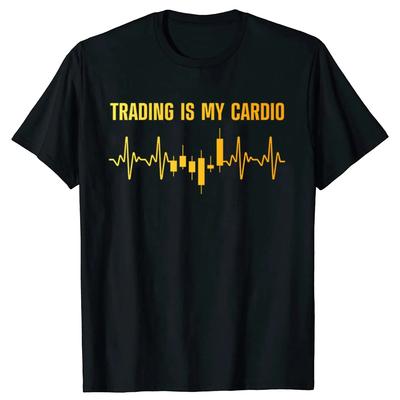 Trading Is My Cardio Stock Market Candlestick Chart Graphic Tee Breathable Cotton TShirt