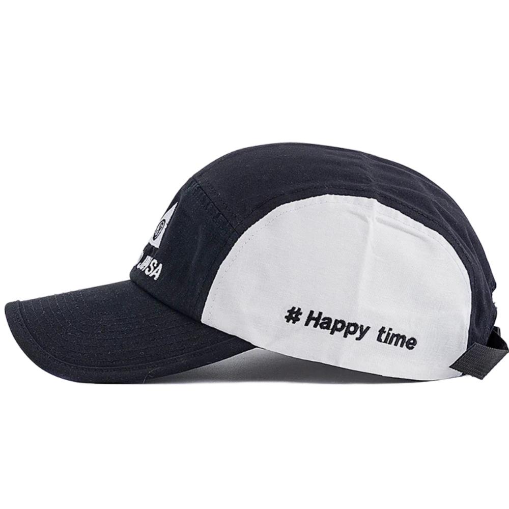 Unisex Camp Cap Fashion Happy Time Embroidery Summer Baseball Cap For Men Women Outdoor Streetwear Breathable Hat Caps