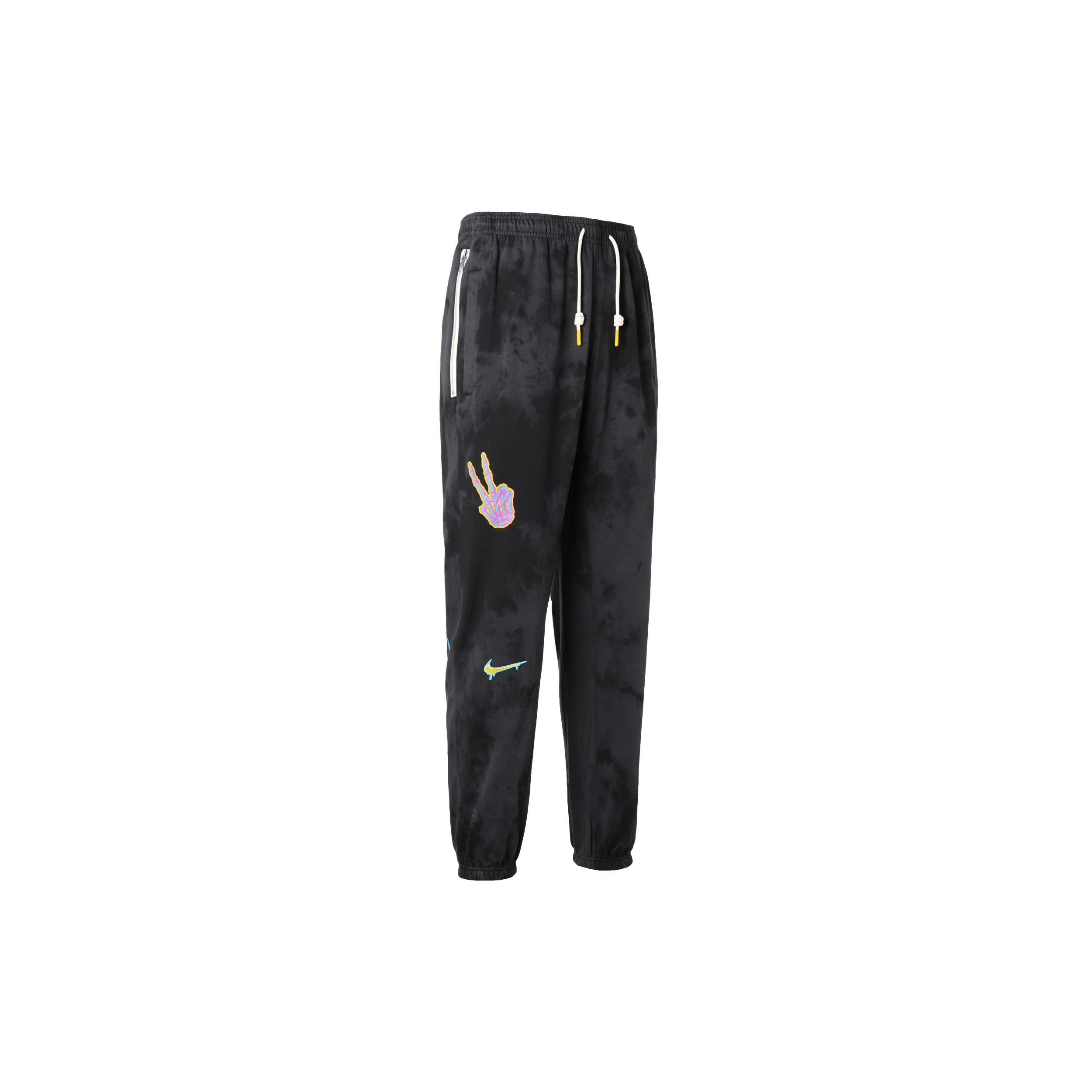 Nike Graffiti Embroidered Basketball Sports Fleece Lined Stay Warm Knit Long Pants Black Men s CU3624-010 S