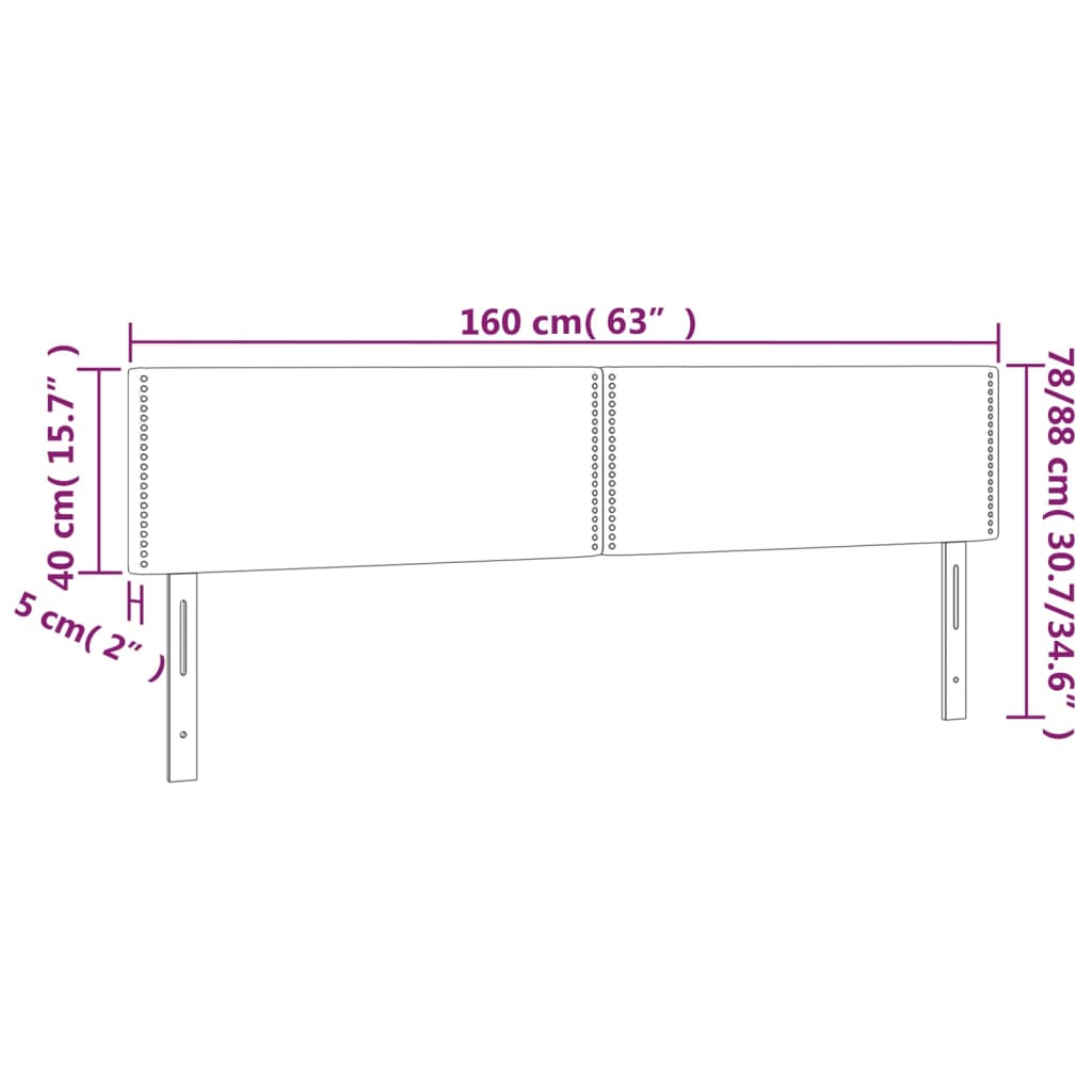 Headboard in Pink 160 x 5 x 78 88 cm Velvet