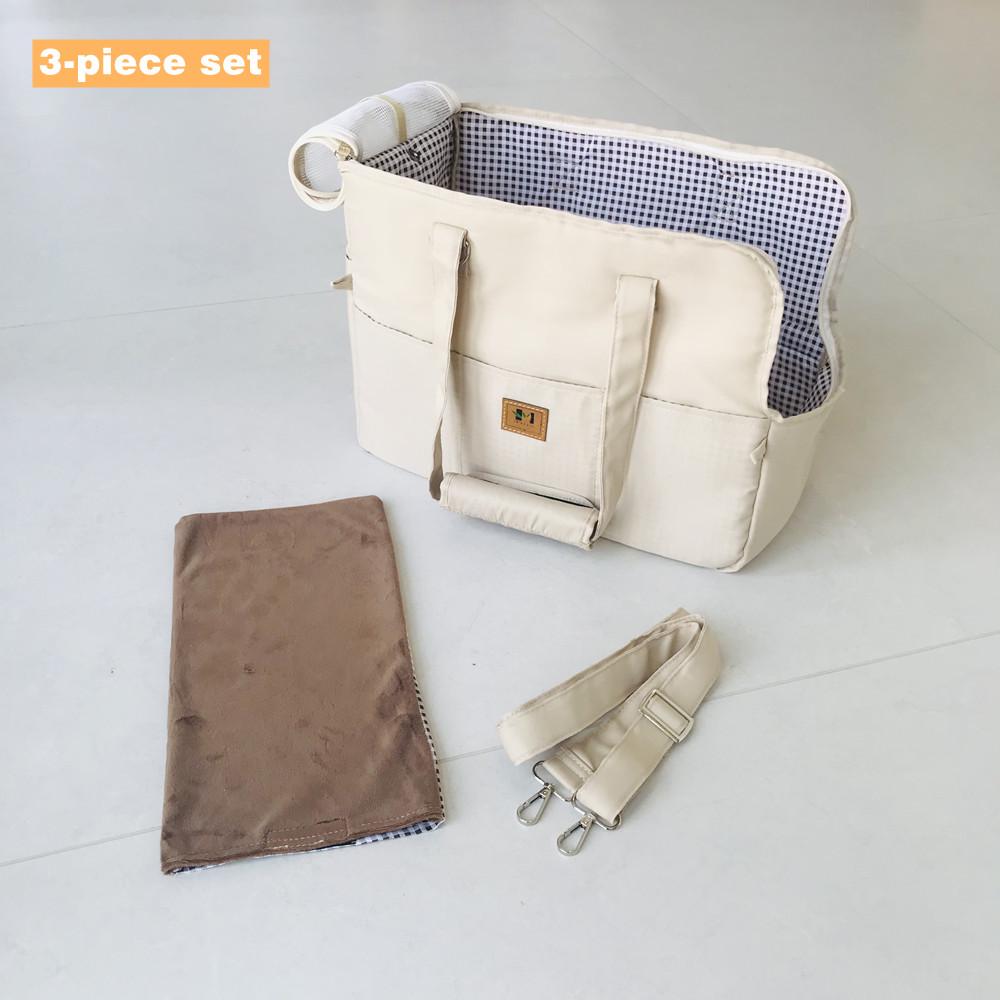 Портативная переноска для домашних животных: Дышащая холщовая сумка через плечо для кошек и собак бежевый