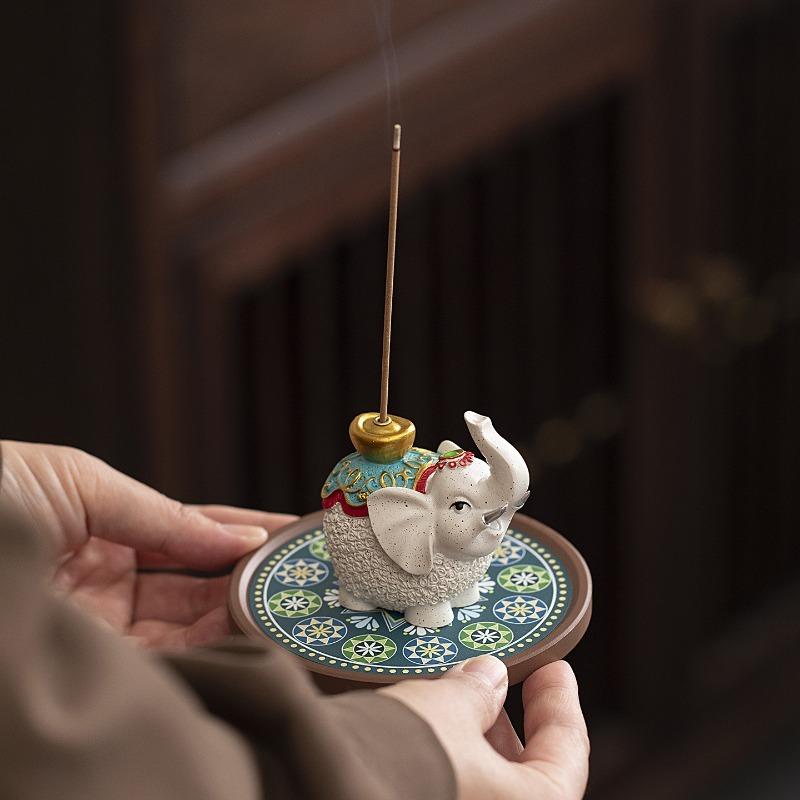 1 Stück Elefant Räuchereinsatz Ornament Haus Innenbereich Räucherwerk Teetisch Teeritual Räucherbrenner Chinesisches Tablett Dekoration