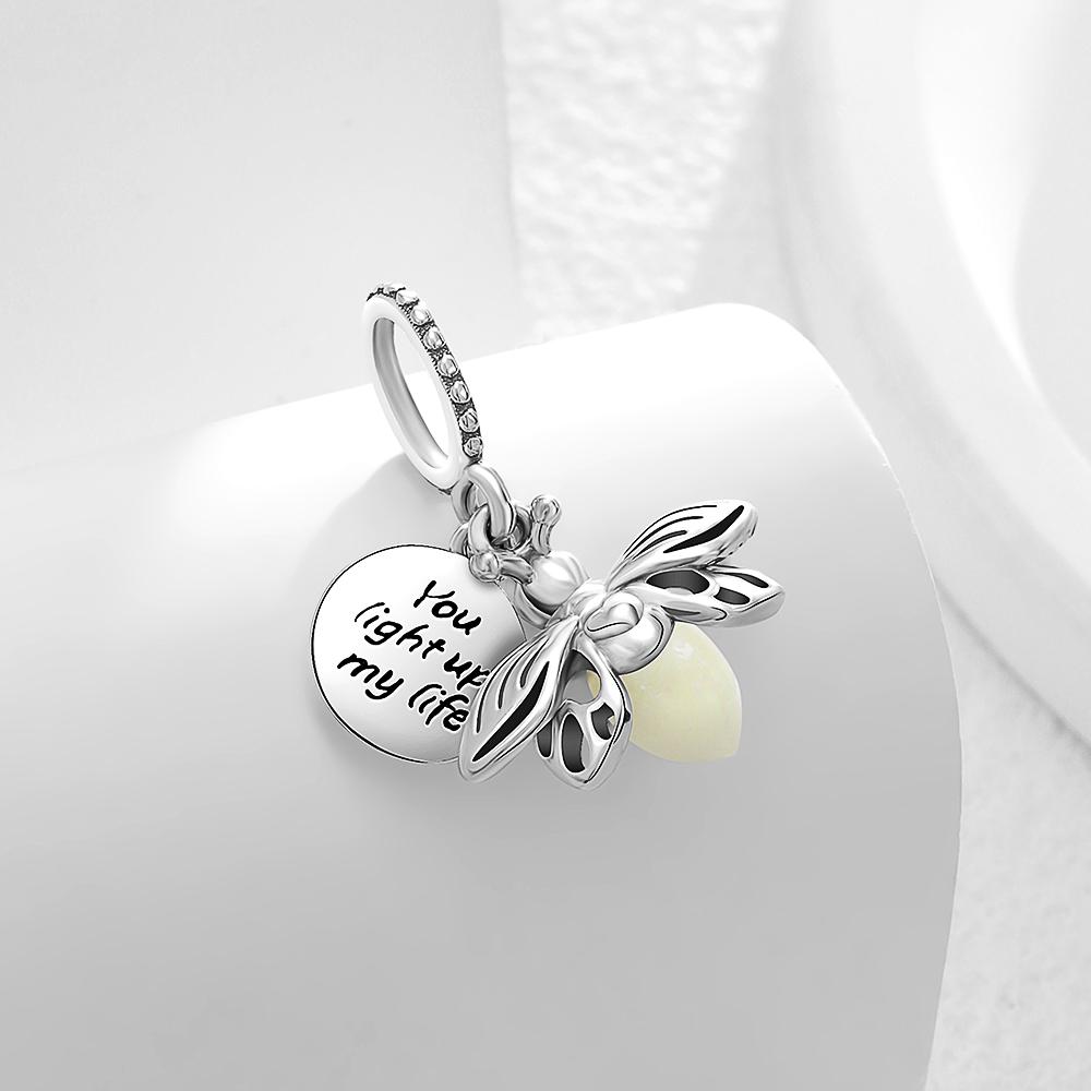 Copper Exquisite Luminous Firefly Light Bulb Star Spider Pendant Fit European Original Bracelet Necklace Diy Jewelry