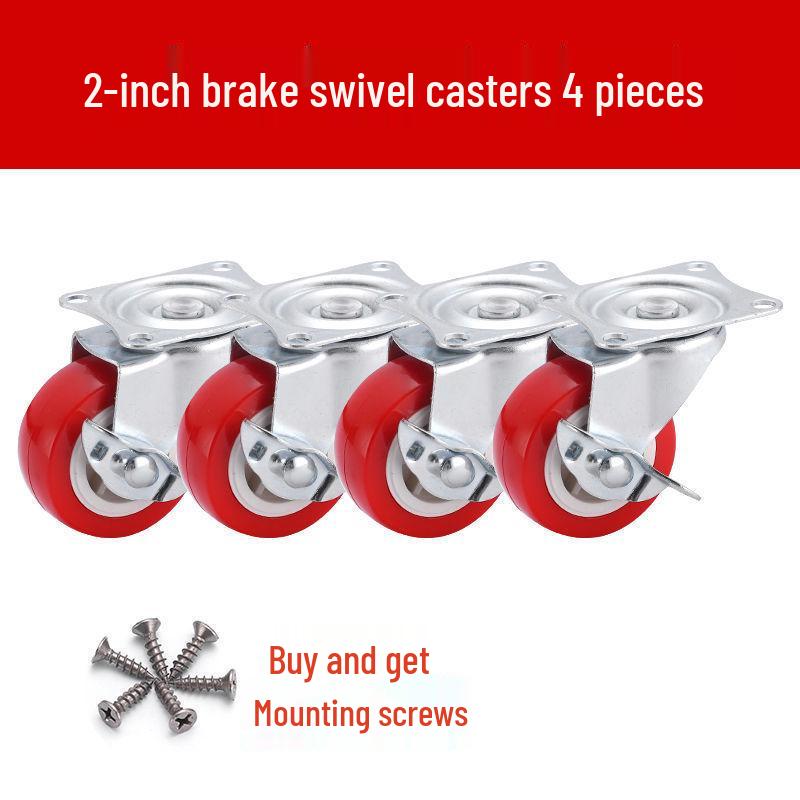 1-3 Inch Silent Swivel Caster Wheels with Brakes for Furniture and Trolleys
