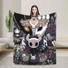Warm Blanket Kids Adult Picnic Hollow Knight Japanese Anime Throw Blanket Flannel Bedspread For Chair Pattern Sofa Bed Cover