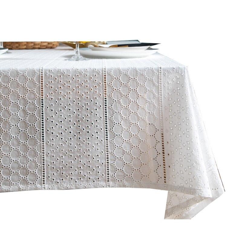 White lace tablecloth for wedding french hotel luxury tablecloth rectangular solid elegant tablecloth | tablecloths