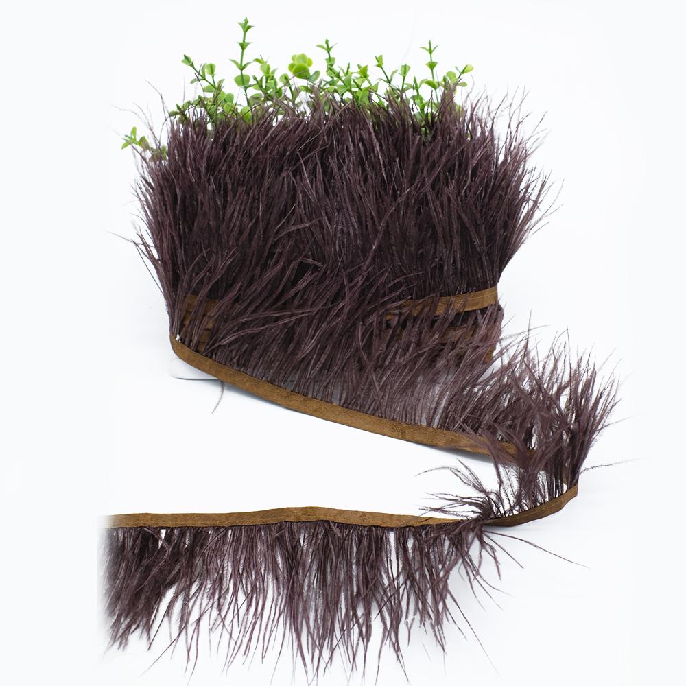 Feather1 meter Multicolor Real Ostrich feather Trims Ribbon 8-10cm White Ostrich Plumas Fringe For Costume DIY Craft Decoration Sewing