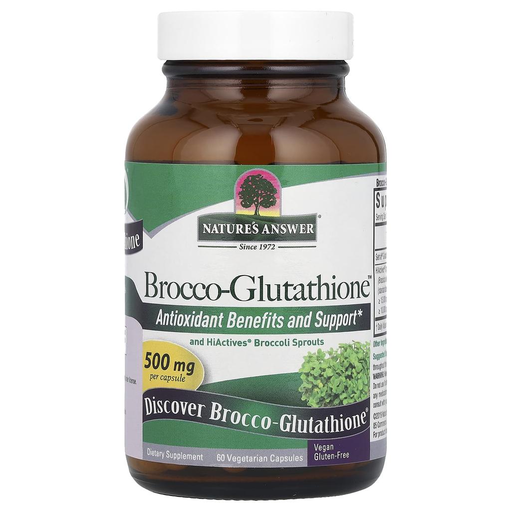 Nature's Answer Brocco-Glutathione, 500Mg, 60 Veggie Caps