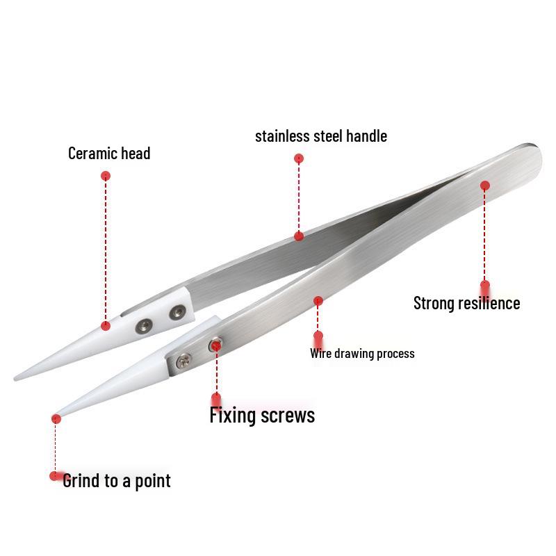 Nemagnetické Izolované Antistatické Keramické Pinzety: Odolný vůči kyselinám a zásadám pro elektroniku
