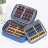Large Capacity Stationery Storage Bag With Zipper Lnner Pocket 72 Holes Pencil Case  Simple Canvas Stationery Supplies