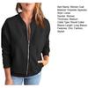 Women's Full Zip Up Jacket Spring Fall Long Sleeve Short Sweatshirt Casual Loose Outwear with Pockets