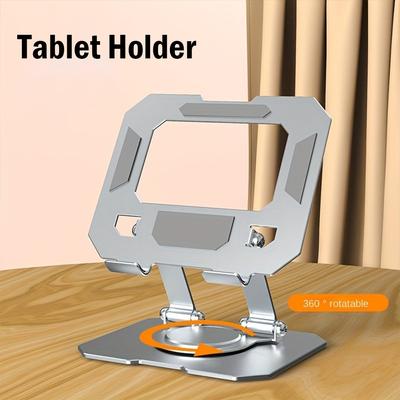 Soporte para tableta giratorio de 360°, ajustable, plegable, para escritorio, compatible con iPad Pro/Air/Min de 4,7 a 12 pulgadas, portátil y tableta
