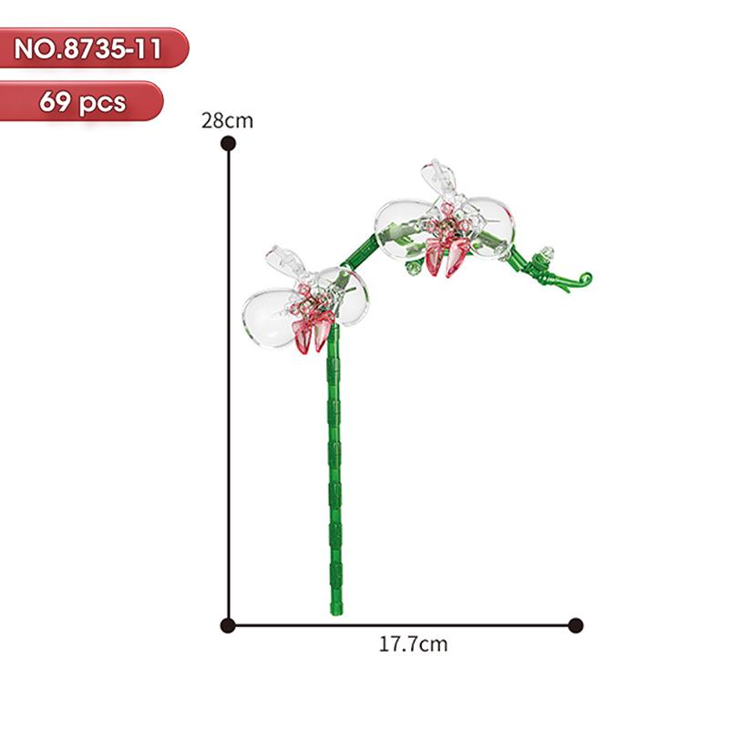 HOT MOC Flowers DIY Potted Plants Micro Landscapes Mini Art Construction Building Blocks Sets Model Dolls Brick Girls Toys Gifts