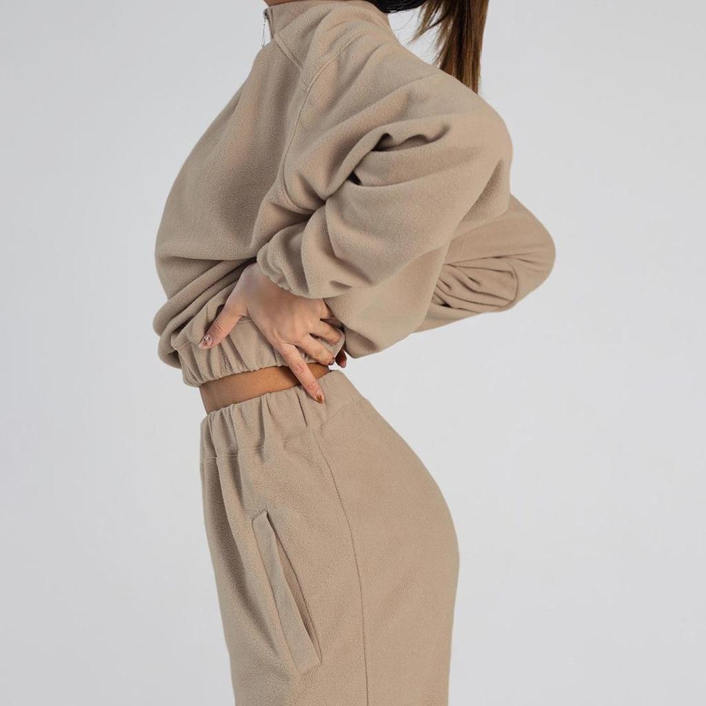 Tracksuit Women Suit Casual Fleece Sports Set Long Sleeved Sweatshirts Trousers Sportswear Sweatshirts Pullover Jogging Sweatpants