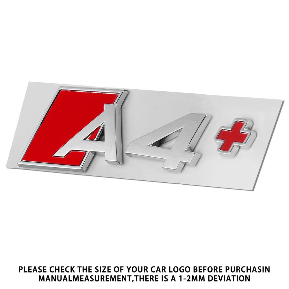 1PC 3D Aluminum Car Rear Trunk Logo Tail Badge Sticker Decal For AUDI A3 A4 A5 A6 A7 A8 A3+ A4+ A5+ A6+ A7+ A8+ Letters Emblem