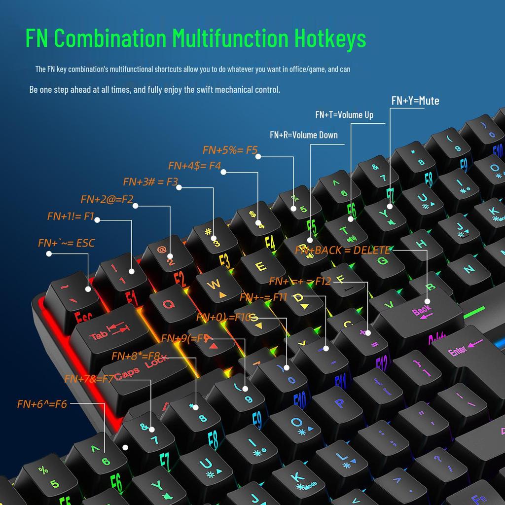 K401 Wireless RGB Mechanical-Feel 61-Key Rechargeable Gaming & Office Keyboard.