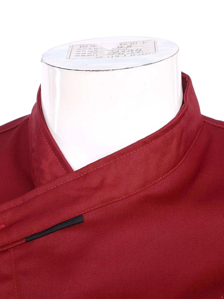 Unisex Adult Cross Over Collar Chef Coat Kitchen Restaurant Hotel Cook Uniform