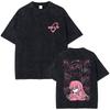 Gewaschenes Vintage Anime Bocchi The Rock Gotoh Hitori Grafik T-Shirt Herren Damen Freizeit Baumwolle Übergroße T-Shirts Streetwear Unisex