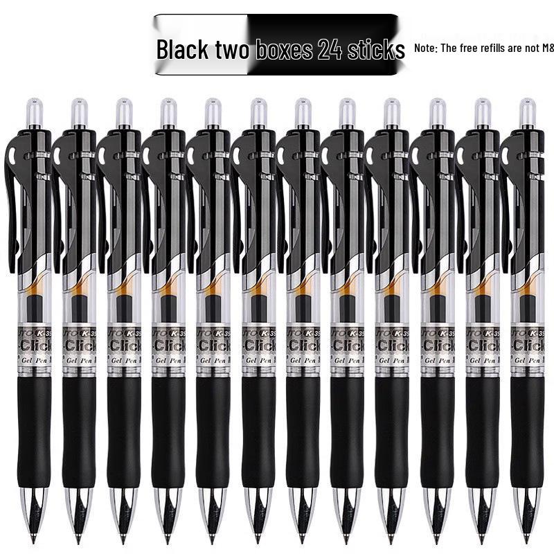 MG Morning Click Neutral Pen - Black, Quick-Dry, Smooth for Exams, Junior High Students, Signature Writing, 0.35mm Refill