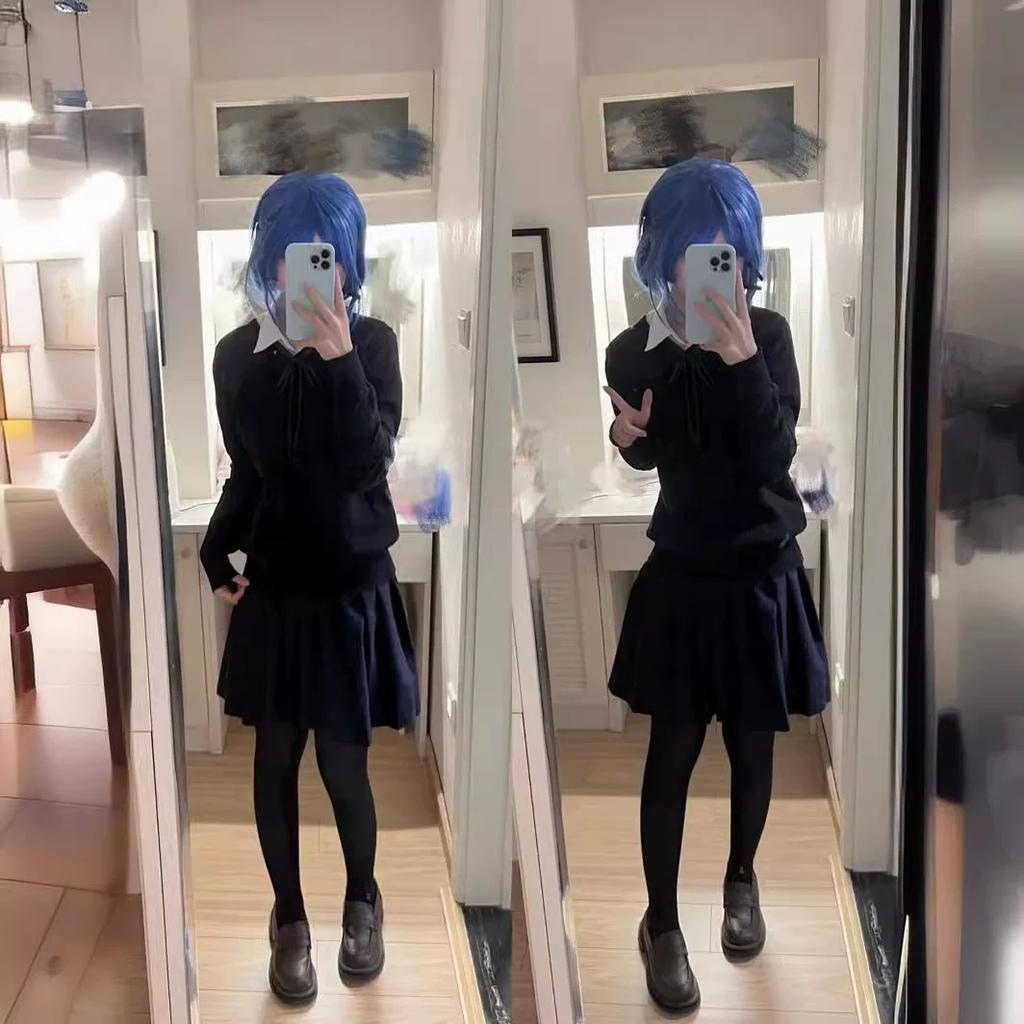 Lonely Rock Yamada Ryo Cosplay Costume Japanese Anime JK Uniform Set Sweater & Mini Skirt Outfit