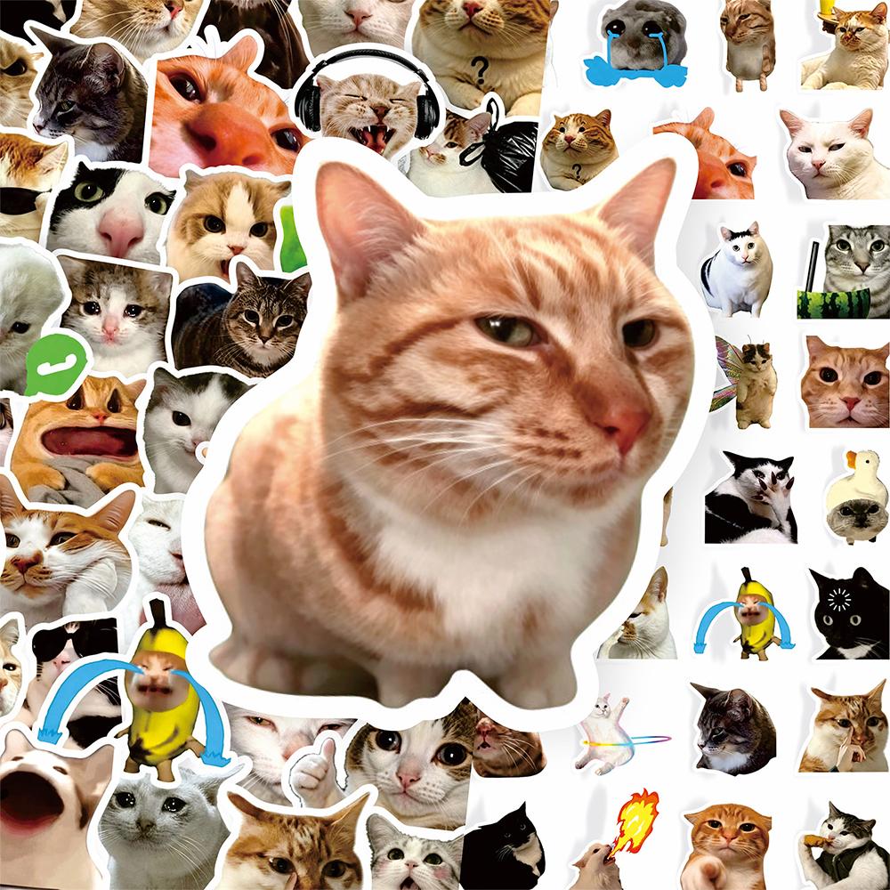 10/50/100 Stück Lustige Katzen-Meme-Cartoon-Aufkleber Wasserdicht DIY Laptops Wasserflaschen Handys Niedliche Tier-Aufkleber Spielzeug Geschenke