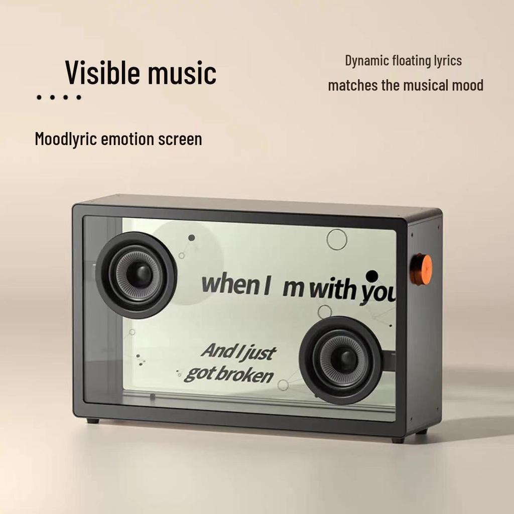MORRORART M1 Floating Lyrics Bluetooth Speaker: Transparent Desktop Visualizer and Wireless Sound System.