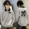 Korean Style Boys' Color Block Polo Shirt - Spring/Autumn Long Sleeve, Casual Lapel T-shirt for Middle and Big Kids
