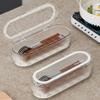 with Draining Tray Cutlery Storage Box Flip Cover Flatware Holder Chopstick Organizer  Outdoor