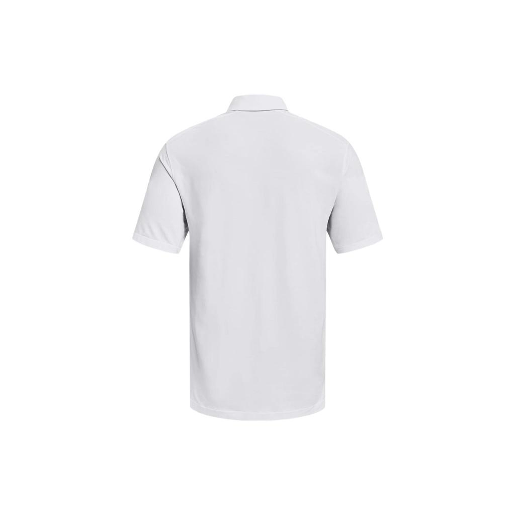 Under Armour Luxe Solid Casual Short Sleeve Polo Shirt Men Polo Shirts White 1370150-100